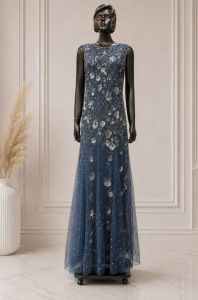 Beaded Floral Prom Gown