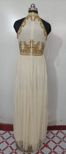 Cream Embellished Maxi Gown