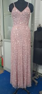 Light Pink Strap Sequin Prom Dress