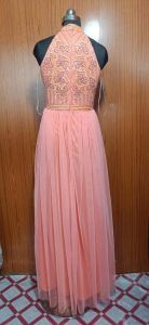 Pink Embellished Maxi Gown
