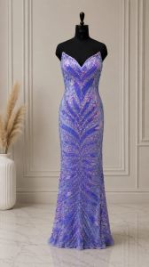 Purple Sequin Mermaid Gown