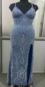 Royal Blue Strap Sequin Prom Dress