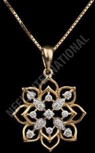 18K Gold Diamond Pendant Chain