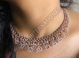 Antique Finish Gold Diamond Necklace