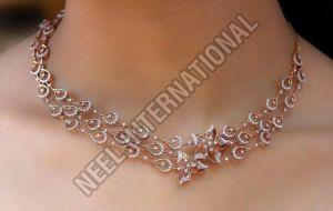 Antique Finish Gold Diamond Necklace