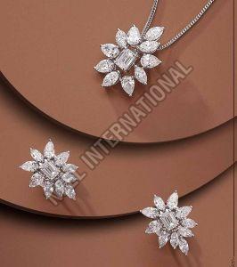 Daily Wear Diamond Pendant Set