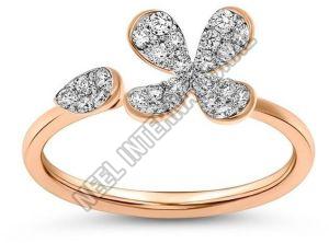 Floral Diamond Gold Ring