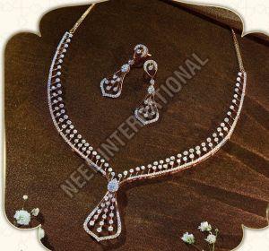 Gold Diamond Necklace Set