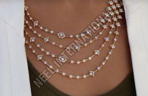 Modern Gold Diamond Necklace