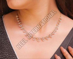 Modern Gold Diamond Necklace