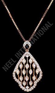 Real Diamond Solitaire Pendant Chain