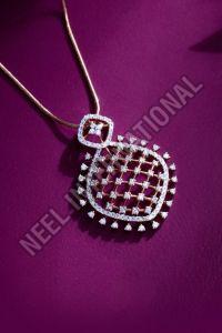 Real Diamond Solitaire Pendant Chain