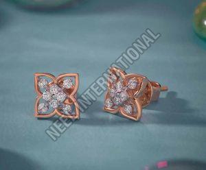 Rose Gold Diamond Women Earring
