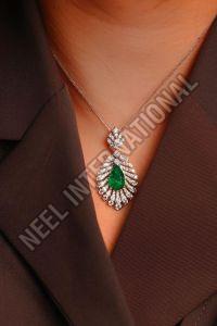 Single Stone Diamond Pendant Chain