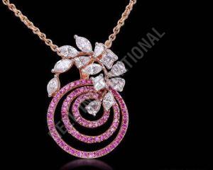 Single Stone Diamond Pendant Chain