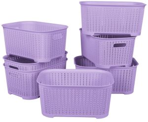 Lavender Knit Weave Storage Basket