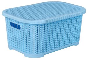 Sky Blue Woven Storage Chest