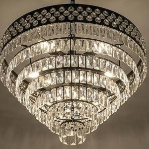 High Quality Tiered Crystal Round Chandelier