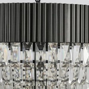 Round Tiered Crystal Flush Chandelier