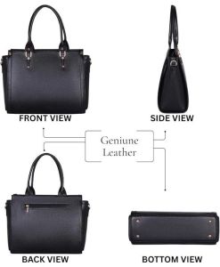 Black Tote Genuine Leather Handbag