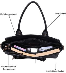 Black Tote Genuine Leather Handbag