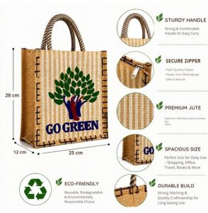 Eco-Friendly Jute Shopping Tote Bag