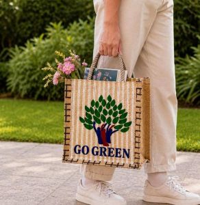 Eco-Friendly Jute Shopping Tote Bag