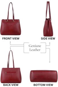 Ladies Brown PU Leather Shoulder Tote Handbag
