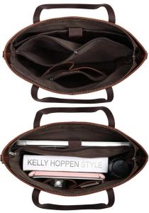 Ladies Premium Crazy Horse Leather Travel Tote Handbag