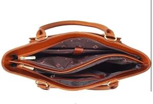 Ladies Premium Genuine Leather Multi-Compartment Handbag with Detachable Sling Strap