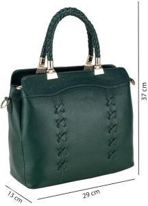 Ladies Premium Original Leather Braided Handle Office Tote Bag