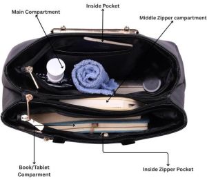 Ladies Premium Original Leather Multi-Compartment Tote Handbag