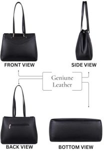 Ladies Premium Original Leather Multi-Compartment Tote Handbag