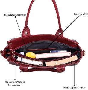Ladies Premium Original Leather Structured Office Tote Bag