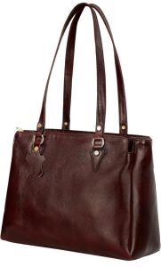 Ladies Premium Original Leather Triple Compartment Office Tote Bag