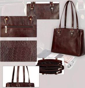Ladies Premium Original Leather Triple Compartment Office Tote Bag