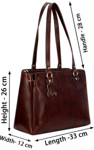 Ladies Premium Original Leather Triple Compartment Office Tote Bag
