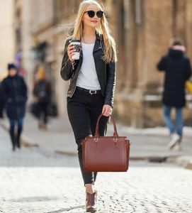 Original Leather Structured Office Tote Bag
