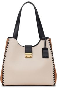 Women&Rsquo;S Premium Dual-Tone Leather Shoulder Tote Bag