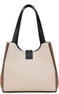 Women&Rsquo;S Premium Dual-Tone Leather Shoulder Tote Bag