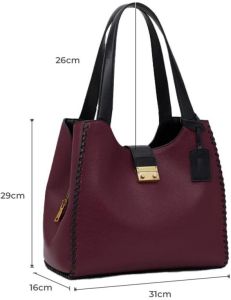 Women&Rsquo;S Premium Textured Leather Shoulder Tote Bag