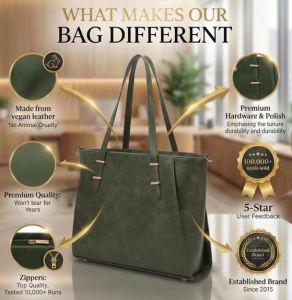 Women&Rsquo;S Premium Vegan Leather Office Tote Bag