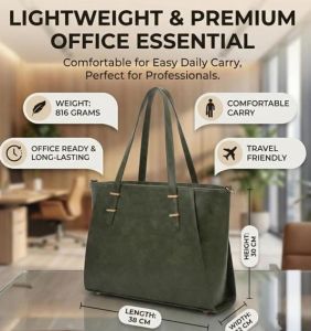 Women&Rsquo;S Premium Vegan Leather Office Tote Bag
