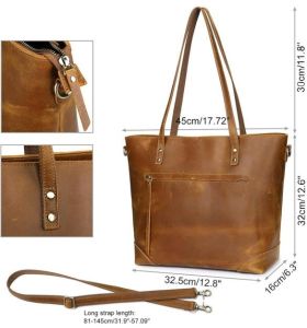 Women&Rsquo;S Premium Vintage Crazy Horse Leather Tote Bag