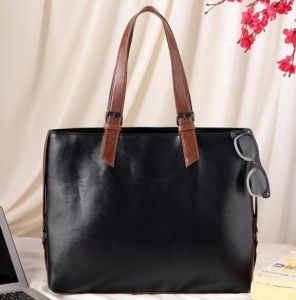 Women&Rsquo;S Premium Vintage Leather Laptop Tote Bag