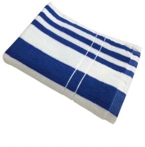 Cotton Blue Striped Bath Towel