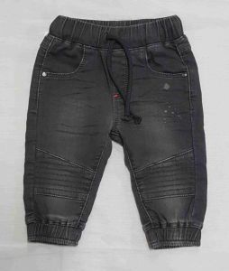Grey Stretched Baby Denim Jeans