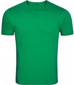 Mens Green Round Neck Cotton T-Shirt