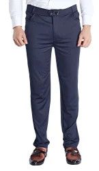 Mens Navy Blue Casual Trouser