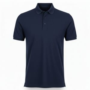 Mens Navy Blue Cotton Polo T-Shirt
